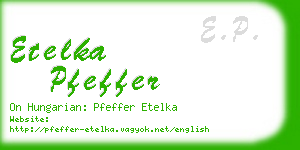 etelka pfeffer business card
